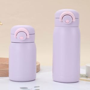 Bouteille d'eau isotherme en acier inoxydable avec bouton-poussoir anti-fuite, couleur pastel macaron, pour enfants et étudiants, impression personnalisée disponible, vente en gros - Product Image 3