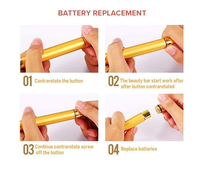24K Gold Energie-Schönheitsroller Handgehaltener Vibrationsmassageroller Gesichtsstraffungsgerät 6000 Mal/min DV1.5 Power Körper- und Augenpflege Kommerziell & Zuhause