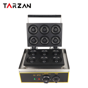 Mini máquina para hacer rosquillas comerciales eléctricas, máquina para hacer gofres Manual de comida rápida, 6 uds, fabricante de <span class=keywords><strong>donuts</strong></span> - Product Image 2