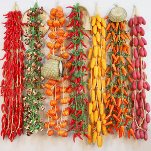 Guirlandes de légumes artificiels Gardenia : Maïs, Piment, Ail – Décorations de Ferme, Styles Multiples, Vente en Gros - Product Image 1