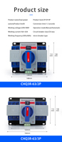 CHQ3R 2P 63A Saklar Transfer Generator Otomatis Cerdas Gagang Biru Pengalih Daya Saklar Pengalih Daya Otomatis (ATS) Pengontrol