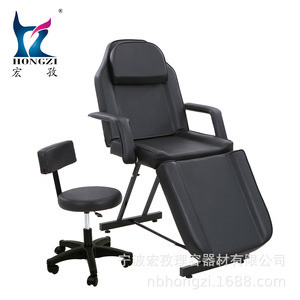 HONGZI Massage Table <b>Adjustable</b> Reclining Bed 180 Degree Flat Foldable Commercial Use Black - Product Image 4
