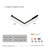 Projecteur LED SMD 20W sur rail magnétique en L pour salon moderne, 48V DC, corps en aluminium