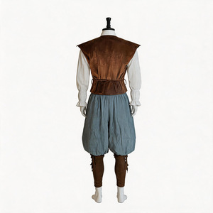 En gros Costume de paysan Renaissance, Gilet de pirate, Chemise de poète, Pantalon ample pour homme, pour Cosplay, Halloween, Carnaval, Tenue de scène - Product Image 4