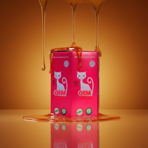 Boîtes de présentation rose au design le plus récent, imprimées en couleur, pour miel de fleurs de chèvrefeuille pour femmes, extrait végétal pour femmes VIP - Product Image 3