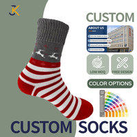 Chaussettes en tricot de Noël antidérapantes et respirantes, personnalisées en gros, de haute qualité pour femmes, usage quotidien en hiver