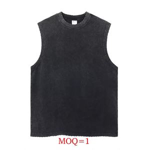 T-shirt de sport unisexe surdimensionné tendance, coupe personnalisée, manches courtes, tricoté, 100% coton, impression, t-shirt musculaire, délavage acide - Product Image 4