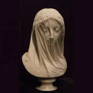 حار بيع حجر الإناث veild سيدة التماثيل الرخام الأبيض امرأة تمثال نصفي