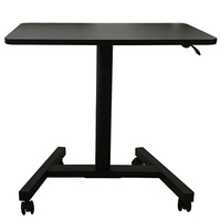 Bureau d'ordinateur à hauteur pneumatique à gaz, jambes simples à assembler facilement, support réglable en hauteur, pour pied
