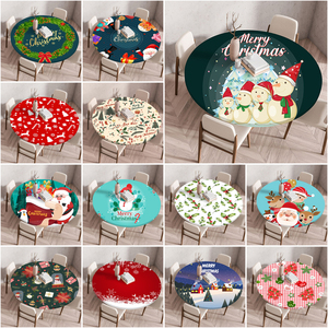 Chất lượng cao giáng sinh Snowman Hoa Vòng bảng vải Bìa Home khách sạn Đảng đàn hồi lưỡi Khăn trải bàn - Product Image 1
