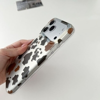 Casing IMD Motif Sapi Leopard untuk Iphone 18 17 16 15 Pro Max Anti Benturan Transparan Pelindung Belakang Ponsel Mewah