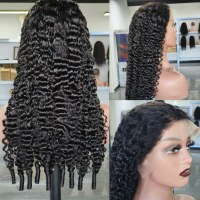 Perruque frontale en dentelle HD sans colle, densité 250%, cheveux brésiliens, transparente, perruque complète en dentelle 360, cheveux humains, avec baby hair