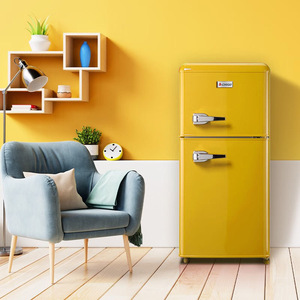 D118L refrigerador Retro Estilo tradicional com alça Mini bar geladeira que pode refrigerar e congelar geladeira - Product Image 1