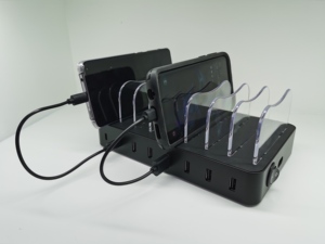 Stazione di <span class=keywords><strong>Ricarica</strong></span> Multiporta USB da Scrivania con Logo Personalizzato, Caricatore Rapido Portatile Intelligente per Tablet e Telefoni Cellulari con 8 Porte - Product Image 6