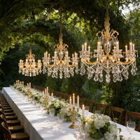 Lustres en cristal pour mariages, lustre floral pour mariage, décoration de plafond de mariage, lustre avec cristaux, luminaire suspendu