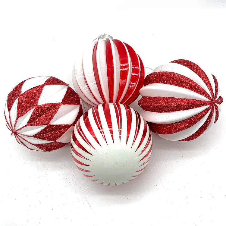 Vendita calda palle di natale decorazione in vetro forniture per decorazioni natalizie decorazioni natalizie palla dipinta a mano da 10cm