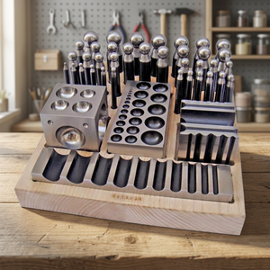 Juego de bloques de punzonado Doming de 40 piezas, herramientas de joyería de acero para conformado y abocardado con soporte de madera GS619 - Product Image 2