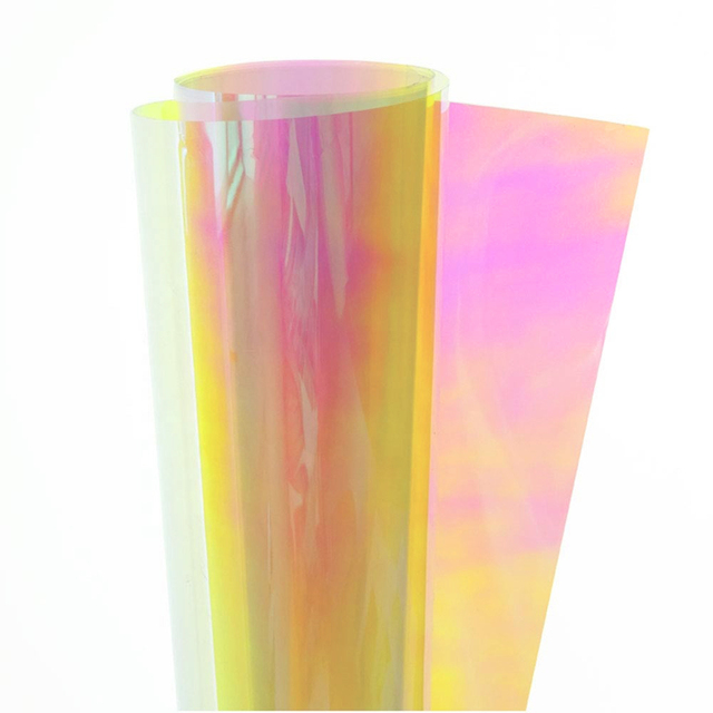 RG Iridescent Dichroic Rainbow Colorful Holographic Lamination Film Roll Sheet For Making Cosmetic/Hand Bag Cloth Shoes Enamel