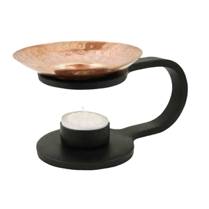 Wrought Iron Black & Copper Finished <b>Oil</b> <b>Burner</b> Candle Jars Home Decor Aroma Diffuser Wedding Gifts for Guests - Product Image 1