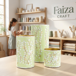 FAIZA CRAFT Vase de table moderne en os incrusté fait main, pot de sol pour la maison, le jardin, les mariages et les anniversaires - Product Image 1