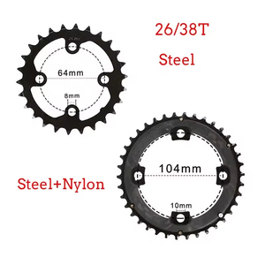 OEM/ODM BUCKLOS 104/64BCD pédalier de vélo 2*10S 26T 38T plateau de vélo trou carré manivelle Double vitesse manivelle jeu vtt partie - Product Image 2
