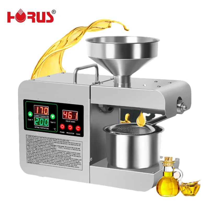 Horus Screw type cold press oil expeller peanut oil press machine/ oil extraction machine peanut sunflower seeds
