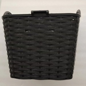 Cesta de la compra de coche y <span class=keywords><strong>bicicleta</strong></span> eléctrica de Material de ratán de imitación negro grueso con cesta tejida cuadrada - Product Image 4