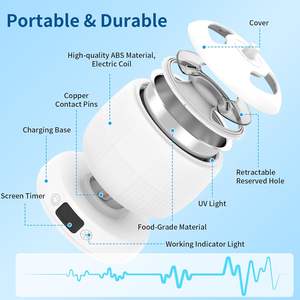 Limpiador de retención ultrasónico OEM de fábrica al por mayor, máquina de limpieza de tirantes para coche doméstico, tanque extraíble para dentaduras postizas ultrasónicas - Product Image 6