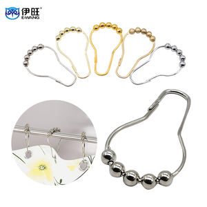 Anneau de suspension double face en acier inoxydable multi-usages pour rideaux de salle de bain, hôtel, bureau - Product Image 1