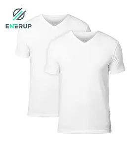 Enerup OEM/ODM Atmungsaktiver Komfort Komprimiert Fest Weiß Schwarz Sport Herren Baumwolle Modal Kurzarm Soft T-Shirt