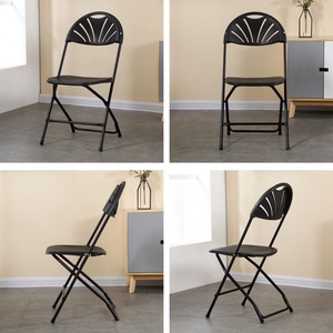 Hiện Đại Nhựa Màu Trắng Có Thể Gập Lại Kim Loại Ống Ngoài Trời Tổ Chức Sự Kiện Đám Cưới Vườn Nhựa Fan Trở Lại Gấp Ghế Và Bảng Thiết Lập - Product Image 3