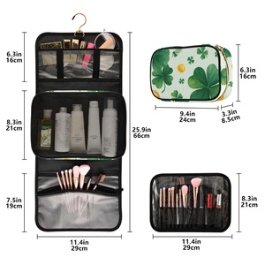 Hawaii Custom Puakenikeni <b>Lei</b> Clover Printed Zipper Makeup Bag, Toiletry Bag, Brush Bag - Product Image 3