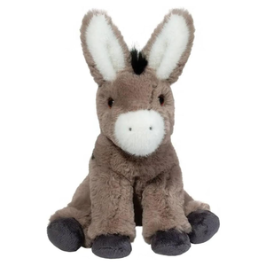 دمية حمار رمادية ناعمة بطول 11 بوصة مع ذيل ناعم وآذان متحركة ونمط أسود على الظهر، لعبة حمار قطيفة لطيفة للبيع بالجملة - Product Image 3