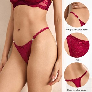 Culottes <span class=keywords><strong>Tanga</strong></span> et Strings pour Femmes, Taille Basse, Nœud Mignon, Sexy, en Maille Florale – Vente Chaude en Gros - Product Image 2