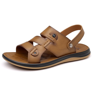 Sandales pour hommes, semelle en caoutchouc antidérapante, talon de 1 à 3 cm, chaussures décontractées d'été pour l'extérieur - Product Image 5