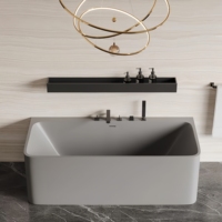 Baignoire autoportante en pierre artificielle de couleur personnalisée, forme rectangulaire, capacité de 60 gallons+, garantie de 5 ans pour une utilisation en intérieur