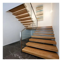 Escalier en bois léger led fantaisie escalier en bois pliant en bois sculpté construire escalier flottant