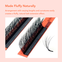 DIYDAY LB LC LD LU Fluffy Bloom PBT Cils artificiels faits à la machine, multi-couches, faciles à éventail, pour extensions de cils, effet camélia superposé