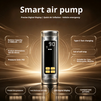 Pompe à air électrique mini en alliage de zinc ENLEE 130 PSI - Gonfleur de pneus portable haute pression avec jauge numérique - Pompe pour vélo