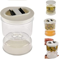 Pot à cornichons en plastique pour la cuisine et les fêtes, avec séparation sec/humide, récipient hermétique pour le stockage et la conservation des aliments