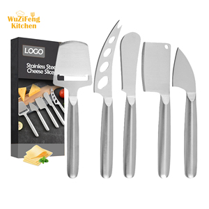 Charcuterie Hội Đồng Quản trị nhà bếp <span class=keywords><strong>mini</strong></span> <span class=keywords><strong>Copenhagen</strong></span> dao Bạc pho mát Máy cạo râu spreader ngã ba Slicer 5pcs thép không gỉ pho mát Dao Bộ - Product Image 1