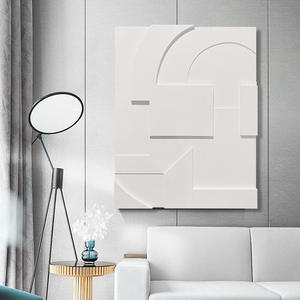 Decoración del hogar arte blanco abstracto hecho a mano madera Relife 3D pintura Wabi <span class=keywords><strong>Sibi</strong></span> madera tallada Hotel pared arte - Product Image 2