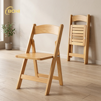 Chaises de jardin pliantes en bois massif pour terrasse de restaurant - Durables, légères, empilables et portables