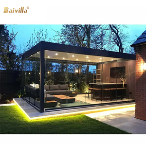 Pérgola Bioclimática Motorizada de Aluminio Resistente con Luces LED y Pantalla Enrollable, <span class=keywords><strong>Precio</strong></span> de Fábrica - Product Image 2