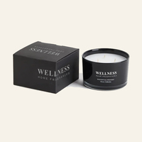 Bougie personnalisée WELLNESS et parfum d'intérieur, luxe, huile essentielle de plantes naturelles, bougie vegan parfumée à la cire de soja avec emballage en boîte