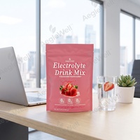 AegleWell Poudre d'électrolytes à la fraise, 6 électrolytes clés, mélange d'hydratation sans glucides pour les distributeurs mondiaux