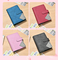 En gros, Couverture de classeur A6 pour planificateur de budget et organisateur, en cuir PU matelassé coloré à 6 anneaux, nouveau motif