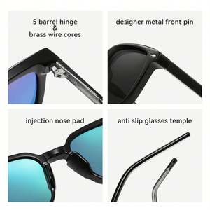 Lunettes de soleil polarisées carrées personnalisées pour hommes et femmes, protection UV400, monture TR90, idéales pour la conduite - Product Image 2