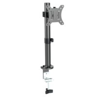 Pince de bureau unique bras de moniteur support pivotant en acier noir avec organisateur de câble à dégagement rapide pour ordinateurs portables/moniteurs d'ordinateur