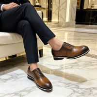 Chaussures de ville en cuir pour hommes, baskets décontractées en cuir véritable, pour mariage, bureau quotidien, affaires, baskets de luxe de créateur